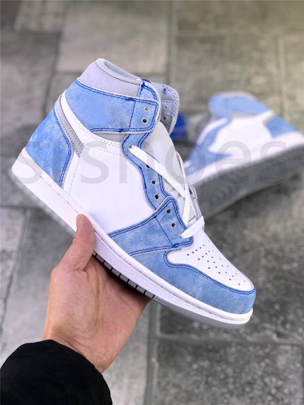 

New 1S High OG Jumpman Hyper Royal University Blue Light Smoke Grey White Men Women Basketball Shoes Athletic Sneaker