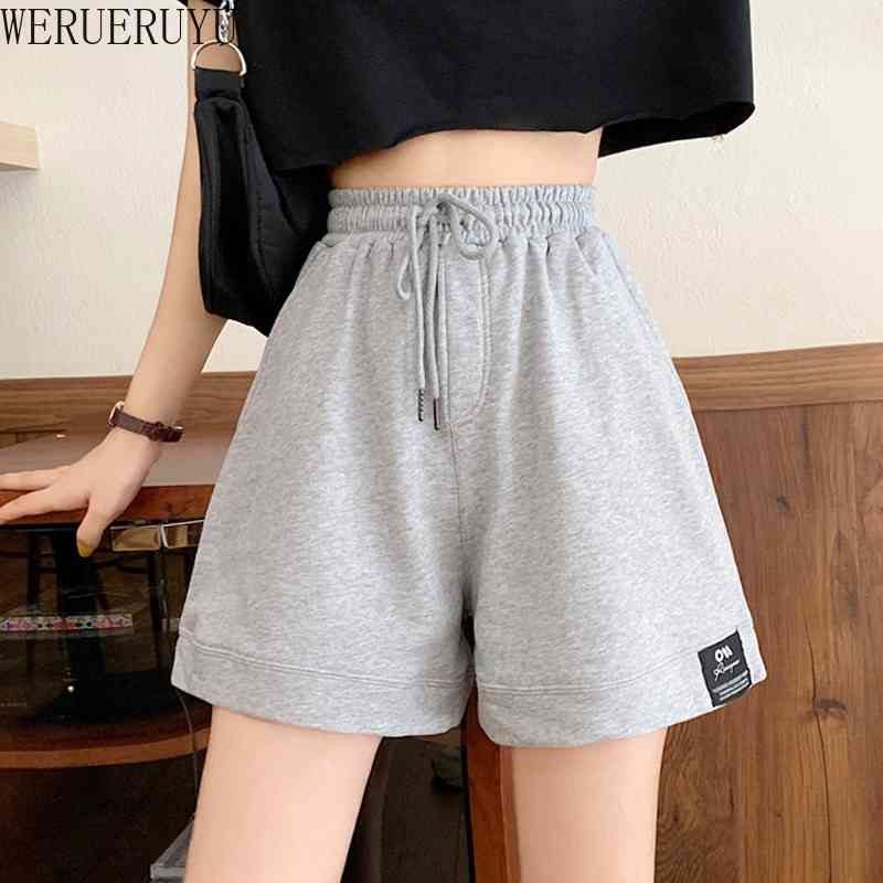

WERUERUYU Women' Shorts Summer Casual Low Waist Sports Straight Shorts Solid Color 210608, Photo color