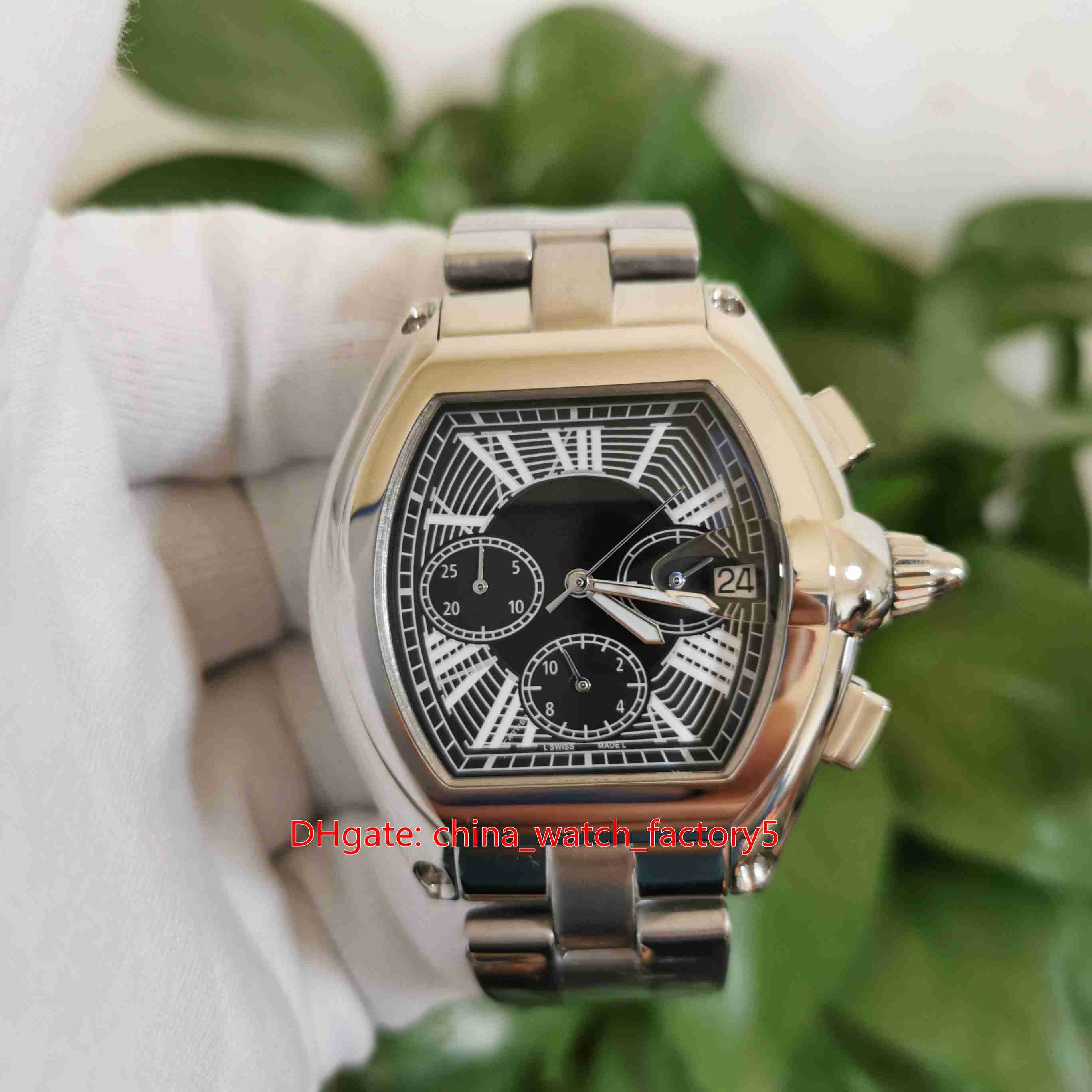 

Black Dial High Quality Watches 47mm Roadster W62019X6 Stainless Steel Sapphire VK Quartz Chronograph Working Mens Watch Men's Wristwatches, No box papers