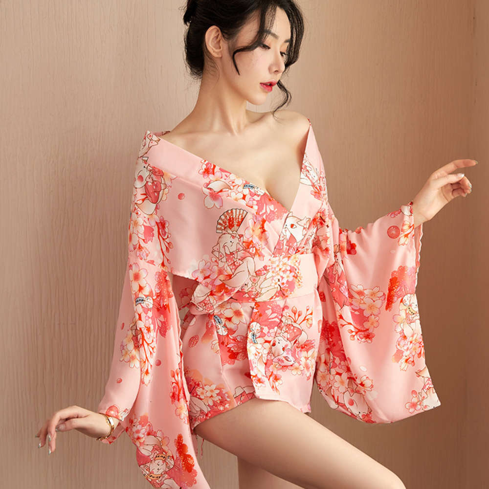 

Sexy underwear kimono women's sexy perspective passion suit bathrobe non take off Chiffon Skirt