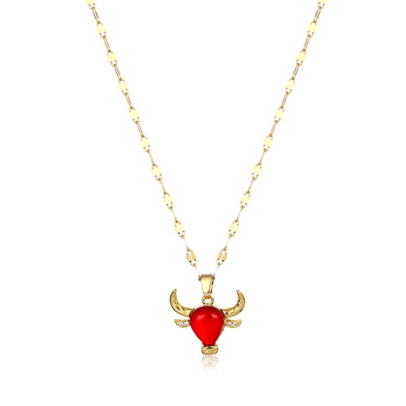 

Pendant Necklaces Fashion Jewelry Korean Crystal Titanium Steel Plated Gold Copper Color Clavicle Girl Necklace Party For Girls