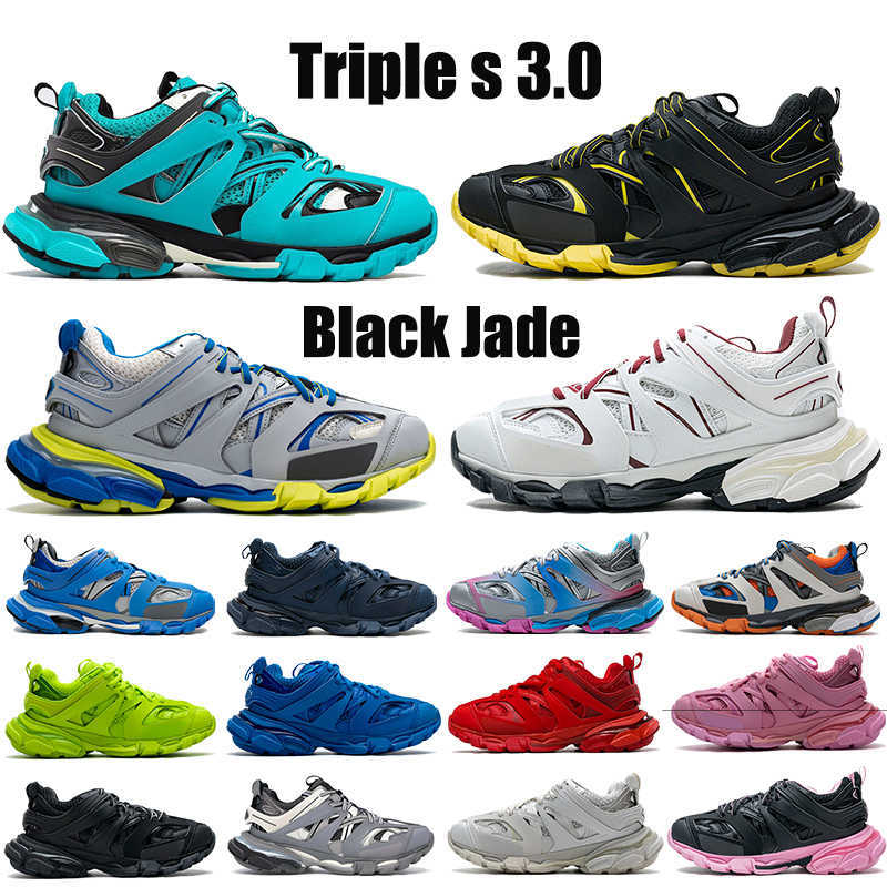 

2021 Top Triple S 3 .0 Running Shoes Black Jade White Yellow Navy Royal Grey Trainer Lime Men Women Sneakers Us 6 -12, 01# black jade