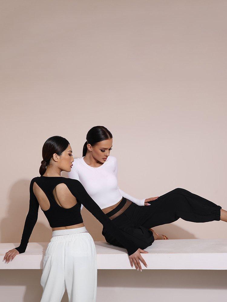 

Stage Wear ZYMdancestyle Sport Dancer Top #2056 Latin Dance Black White Color With Integrated Bra, Black;red
