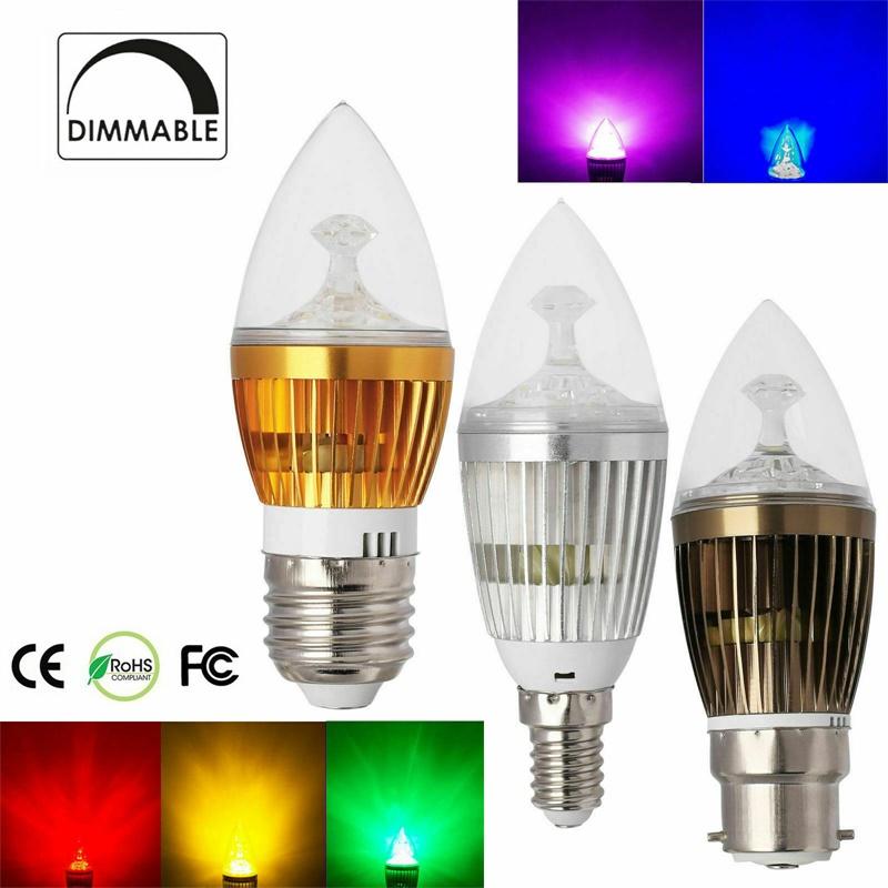 

Bulbs Dimmable E27 E14 SES 6W 8W 10W Colorful LED Chandelier Candle Light Lamps Glass White Lighting Replace Halogen Lamp