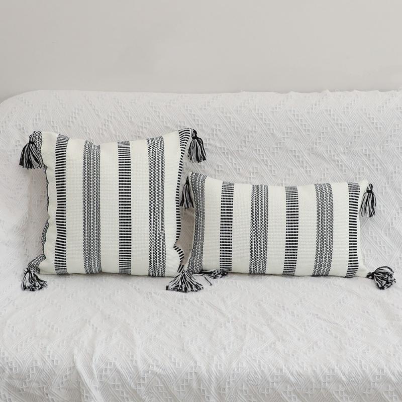 

Cushion/Decorative Pillow Cotton Linen Boho Cushion Cover 45x45cm 30x50cm Decorative Sofa Case Fashion Pattern Macarame Covers, As pic