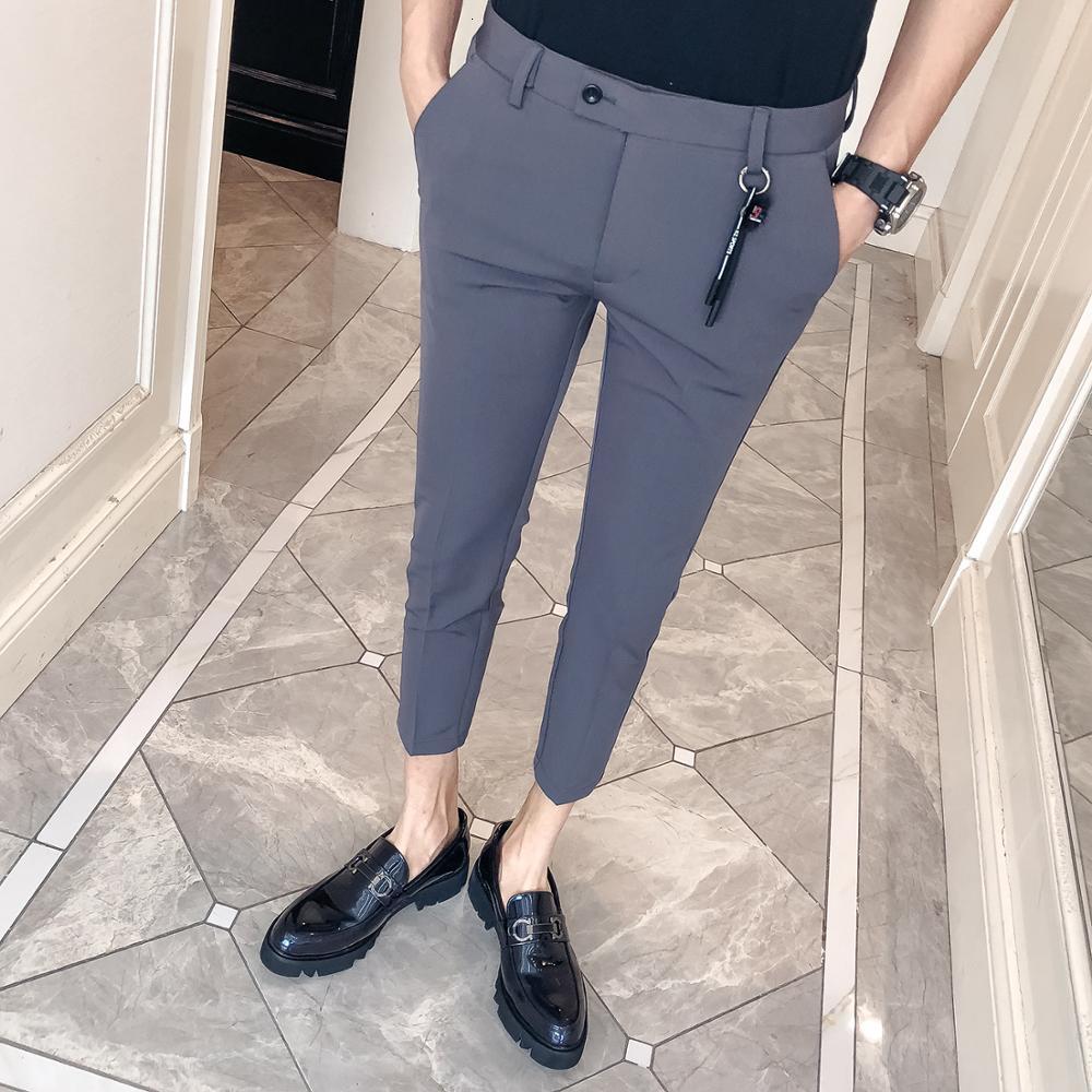 

2021 New Formal Business Trousers for Men Fitting Pants with Ankle Length Men's Clothing All Game 34-28 8w71, Black