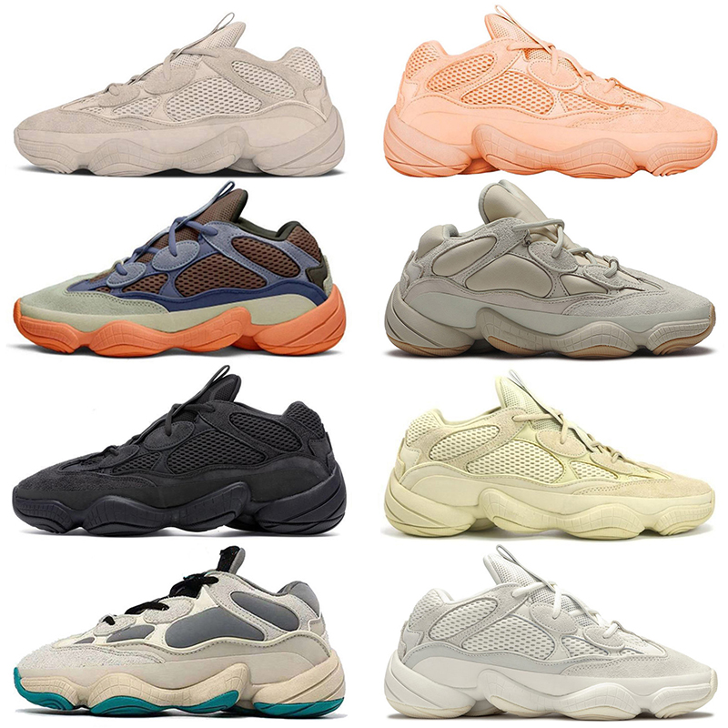 

2021 Original Box Kanye 500 Mens Running Shoes Salt Enflame Taupe Light Reflective Bone White Utility Black Super Moon Yellow Blush Off Trainers Sneakers Size 46, A0 bone white 36-47