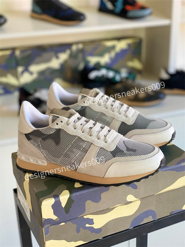 

High Quality Camouflage Sneaker Womens Mens Rivet Shoes Studded Flats Mesh Camo Suede Leather Casual Trainers Shoe Dress Shoes, 03