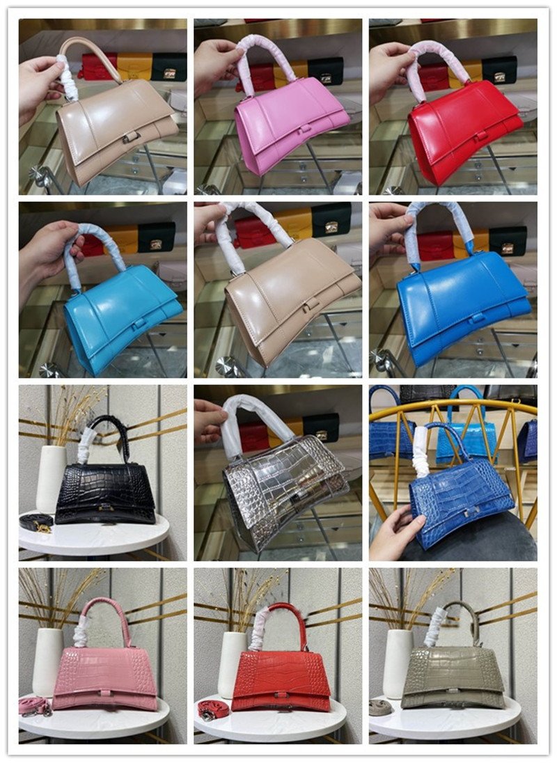 

Designer Luxury Hourglass XS Bag In Black Shiny Crocodile Embossed Calfskin Leather Bag, Don't pay it