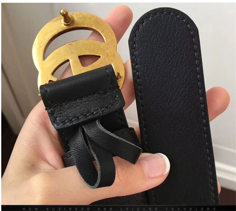 

High quality gold letter belts with smooth buckles fashion casual jean men's women's leather belt designs 3.8cm, Nobox the belt width 3.8cm