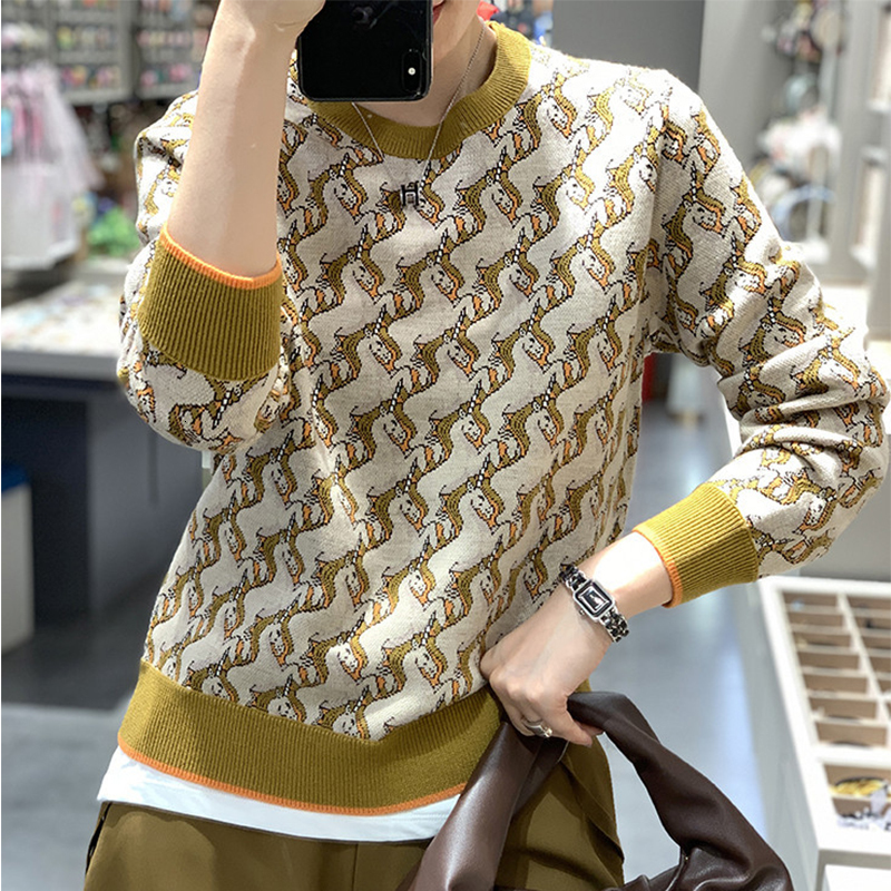 

2021 Animal Jacquard Luxury Designer Hot Female Sweater Winter Pullovers Neck New Fall Streetwear Office Lady Rgi0, Pattern.