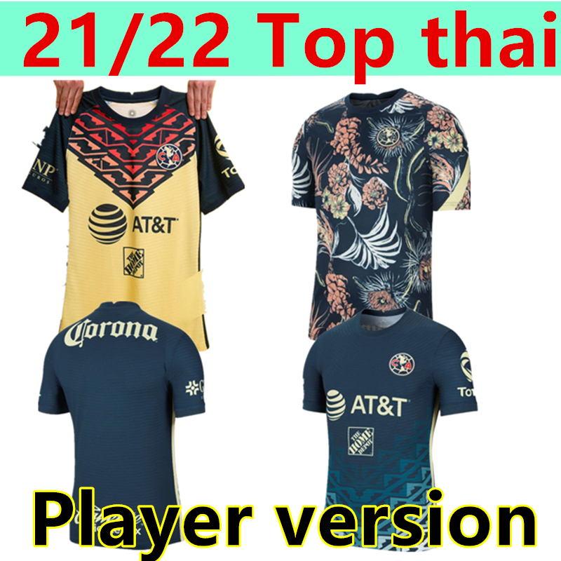 

2021 2022 Club America Soccer jersey G.RODRIGUEZ O.PERALTA Player version home away training wear R.MARTINEZ P.AGUILAR Woman Long sleeve Football, Black;yellow