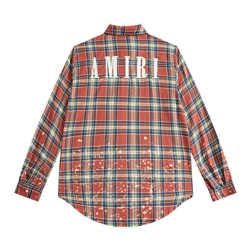 

Fashion outlet Amir Splashing Fringes Destroy Plaid Shirt, Spot