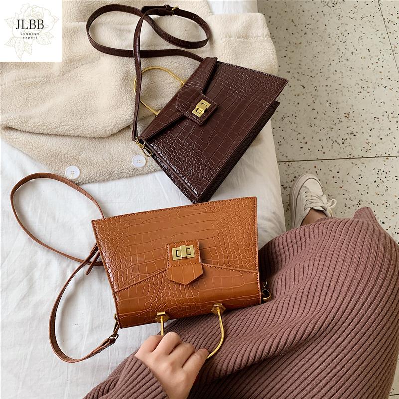 

Vintage Alligator Pattern Crossbody Bag For Women Fashion Designer Shoulder Messenger Bag Casual Crocodile Pattern Lady Handbag, Black