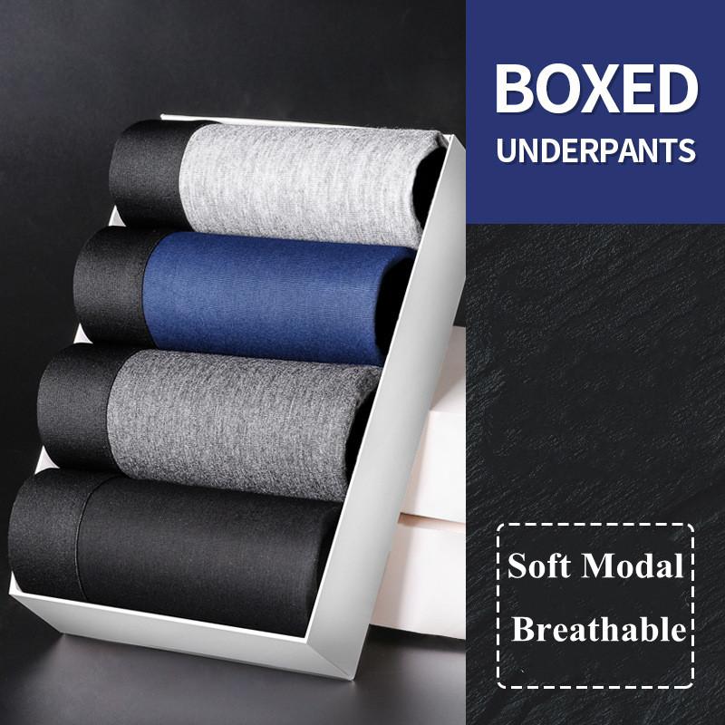 

Underpants 4Pcs/Lot Men's Boxers Modal Panties Sexy Man Underwear Cueca Breathable U Convex Pouch Boxershorts Homme Soft Male, Ay163lot