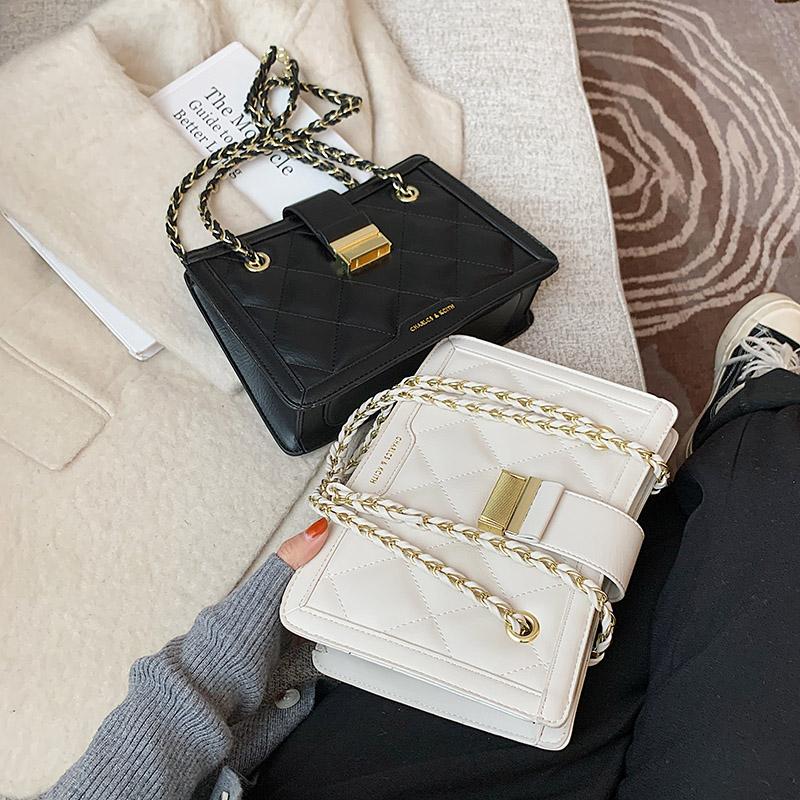 

High Sense Bag Women 2021 New Fashion Chain Messenger Bag Wild Ins Single Shoulder Small Square Multifunctional, Black