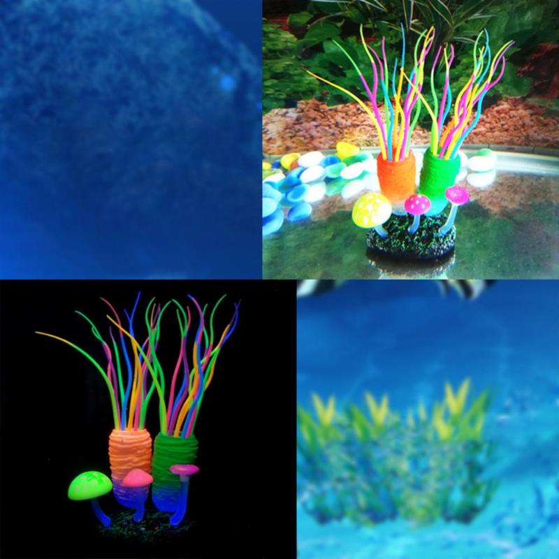 

Decorations Aquarium Simulation Marine Plant Fluorescent Kelp Seaweed Fish Tank Ornament