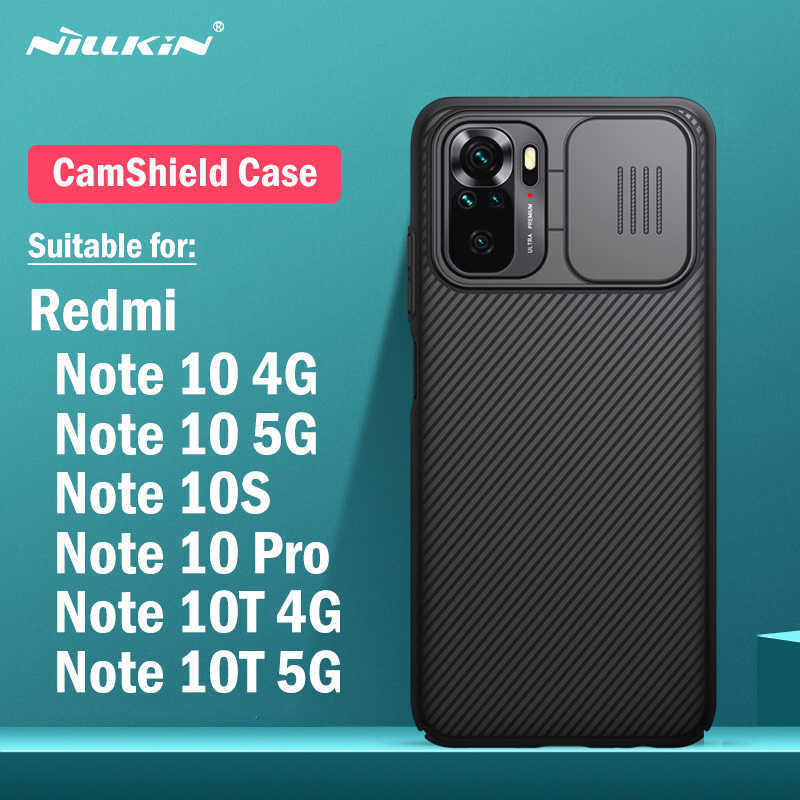 

Camera Protection Cover for Xiaomi Redmi Note 10S 10T 10 9 Pro Max Case Cover Nillkin CamShield Slide Case for Redmi Note10 Pro H1009, Black