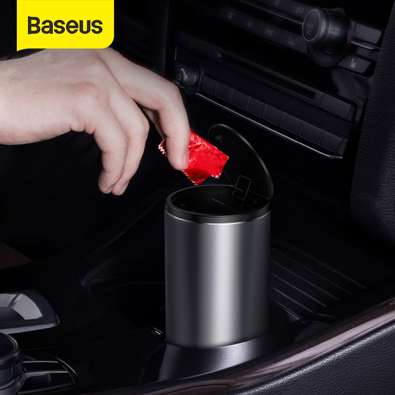 

Baseus Trash Bin Can Mini Dust Organizer Car Interior Rubbish Bag Garbage Container Storage Box Bucket Auto Accessories
