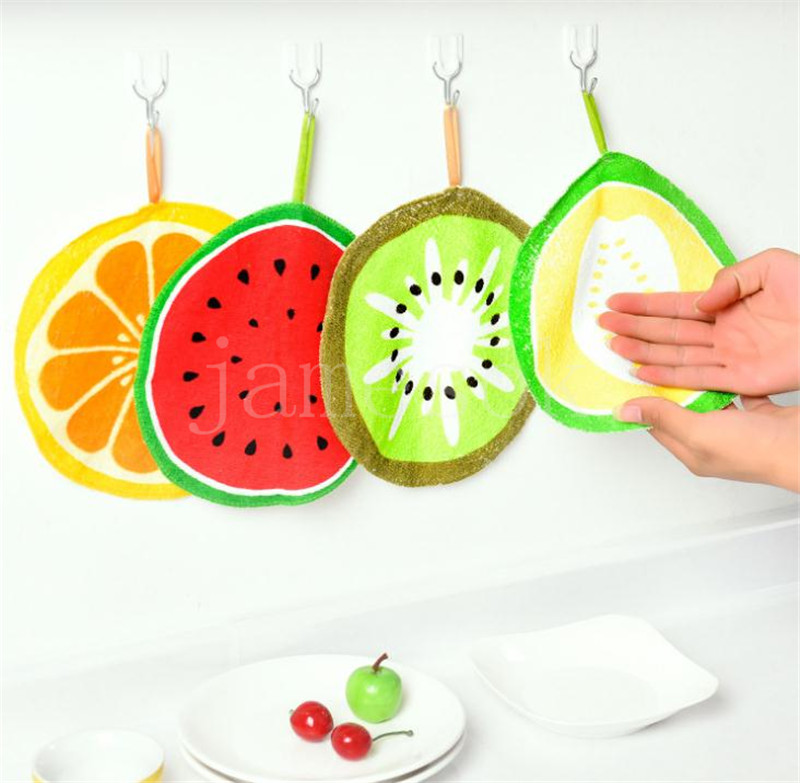 

Lovely Fruit Print Hanging Kitchen Hand Towel Microfiber Towels Quick-Dry Cleaning Rag Dish Cloth Wiping Napkin DD032, As pic