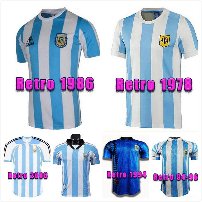 

1978 1986 Argentina retro DIEGO MARADONA Soccer jerseys Camisa de futebol classic vintage jersey football Shirt THAILAND QUALITY