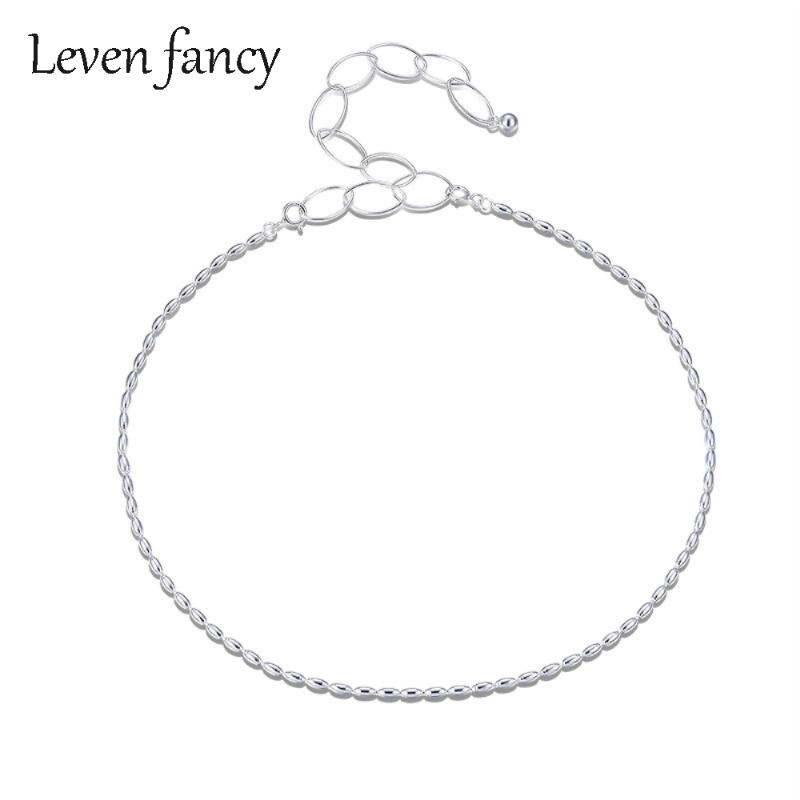 

Chains 925 Sterling Silver Oval Ball Bead Short Chain Necklace Lady Fashionable Birthday Jewelry Gift Real Choker For Girls