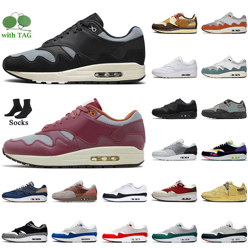 

Top Quality One Running Shoes Women Men 1 1s Patta Black Rush Maroon OG Sneakers Off Cactus Jack Cave Stone Waves Monarch Noise Aqua Bacon White Red London Mens Trainers, A34 white black 40-45