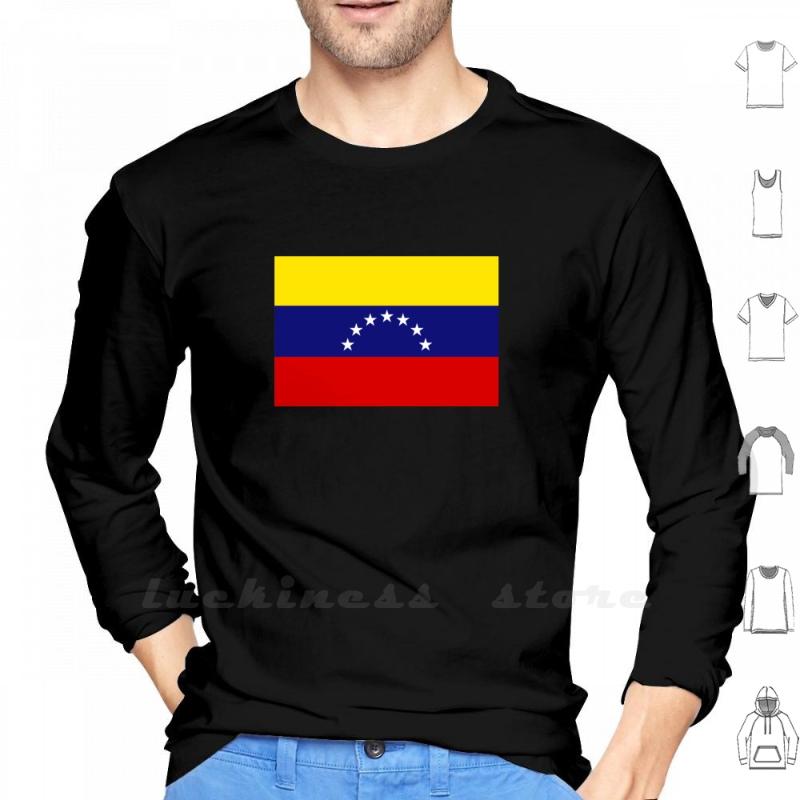 

Men's T-Shirts Venezuela Long Sleeve Men Teenage Cotton Flag Sweater Flags For Sale Car Buy, M-longsleeve-white