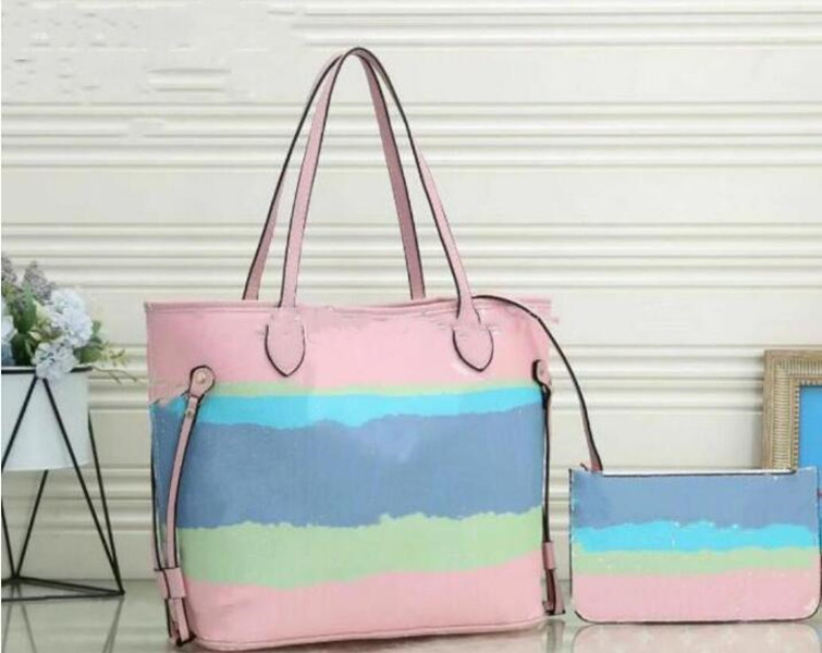 

YQ (2pcs/set ) handbag woman Luxury designer Bags Totes 2021 Handbags Printing Lady Clutch Wallet PU leather Shoulder Composite Shopping Crossbody Travel bag