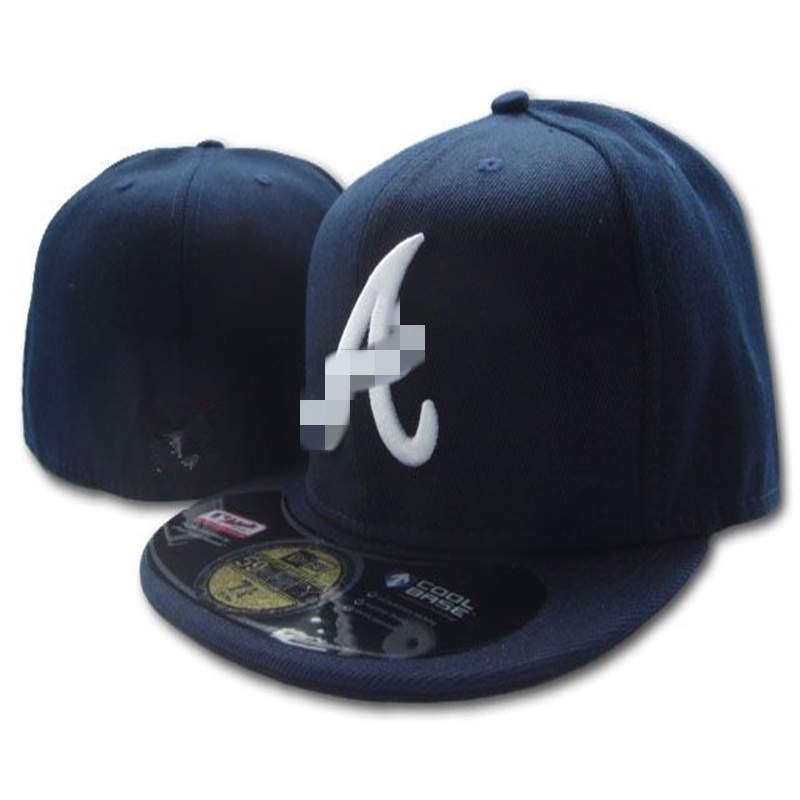 

2021 New Atlanta Fitted Hats Man Cool Baseball Caps Adult Flat Peak Hip Hop Letter A Fitted Cap Men Women Full Closed Gorra, Blue;gray