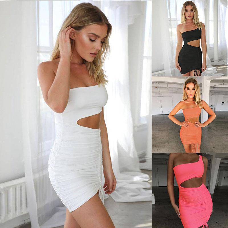 

Casual Dresses Mini Bodycon Summer Dress Women Hollow Out Ruched Backless Party Bandage Sexy, Orange