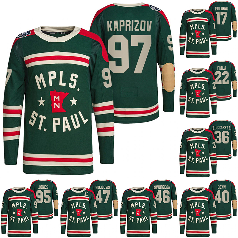 

Minnesota Wild 97 Kirill kaprizov 2022 Winter Classic Hockey Jersey Kevin Fiala Zach Parise Matt Dumba Jared Spurgeon Joel Eriksson Ek Marcus Foligno Cam Talbot, 2022 winter classic jersey
