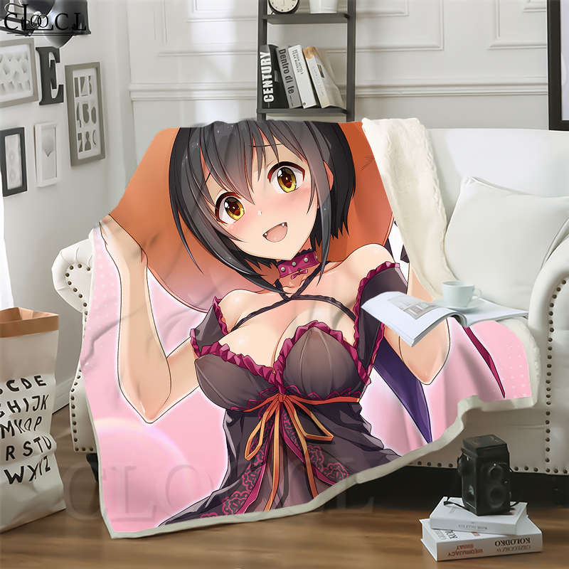 

CLOOCL New Ahegao Desire Girl 3D Print Street Style Conditioning Blanket Sofa Teens Bedding Throw Blankets Plush Quilt