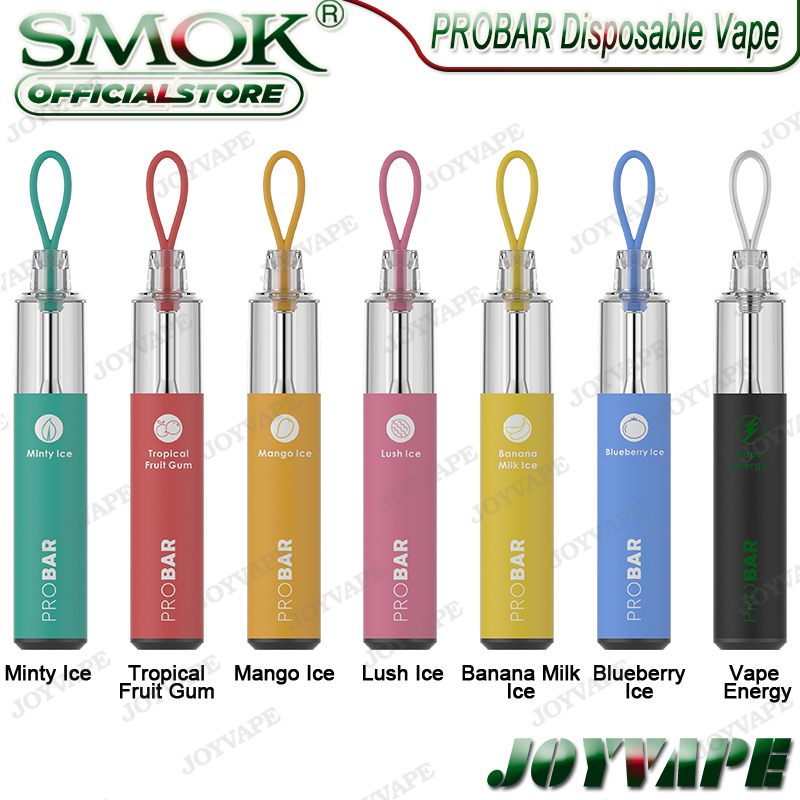 

SMOK PROBAR Disposable Vape Kit 950mAh 13W with 5.0ml E-liquid Capacity 1500 Puffs Draw-activated Pull & Play Design 7 Flavrs Available