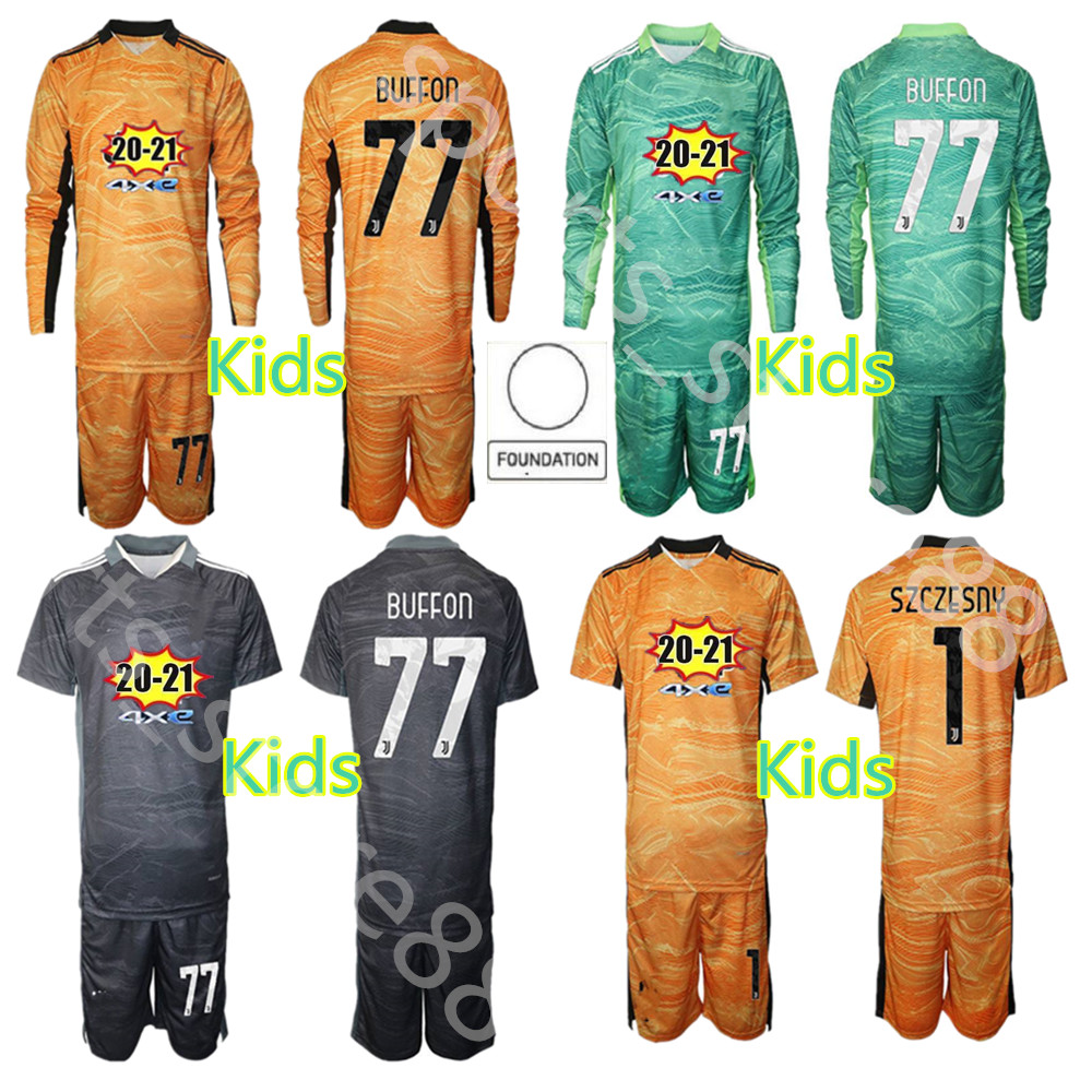 

2021 2022 kits Youth Germain Long Sleeve Soccer jerseys GK Goalkeeper 1 SZCZESNY Jersey 77 BUFFON Kids kit Football Shirt, Colour