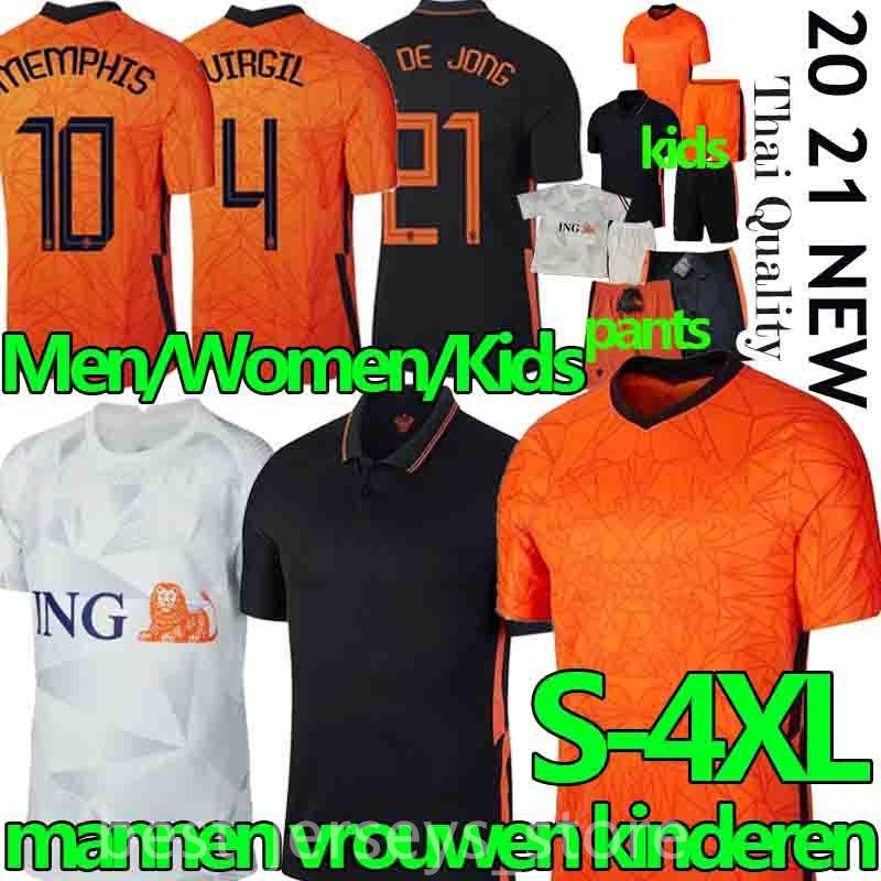 

2020 2021 Netherlands soccer jerseys F. DE JONG Holland football shirt VAN DIJK VIRGIL camisas de futebol men women kid kits uniforms, Black;yellow