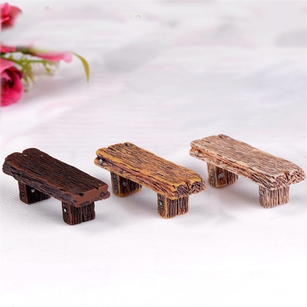 

3Pcs Cute Wooden Chair Stool Fairy Garden Miniatures Decor Couple Bench Action Figurine DIY Micro Gnome Terrarium Gift C0220