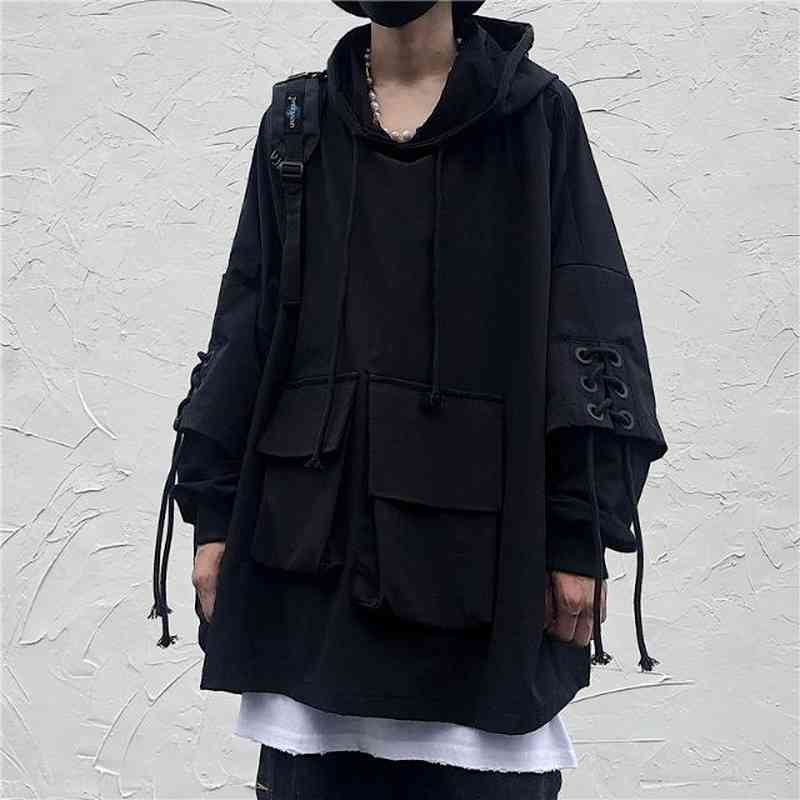 

Men' Hoodies & Sweatshirts Houzhou techwear preto com capuz camisolas hoodies goth darkwear gothic roupas do punk japonês streetwear hip hop 47NY, 1# shoe box