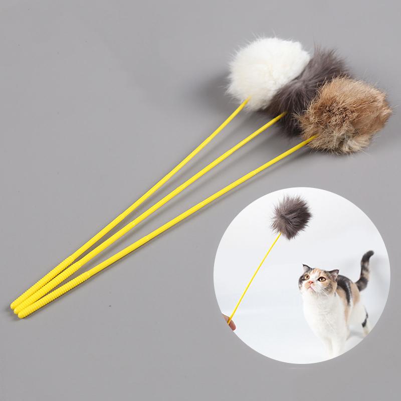 

Cat Toys Toy Set Fur Funny Stick Mini Interactive Self-Hey Hair Ball