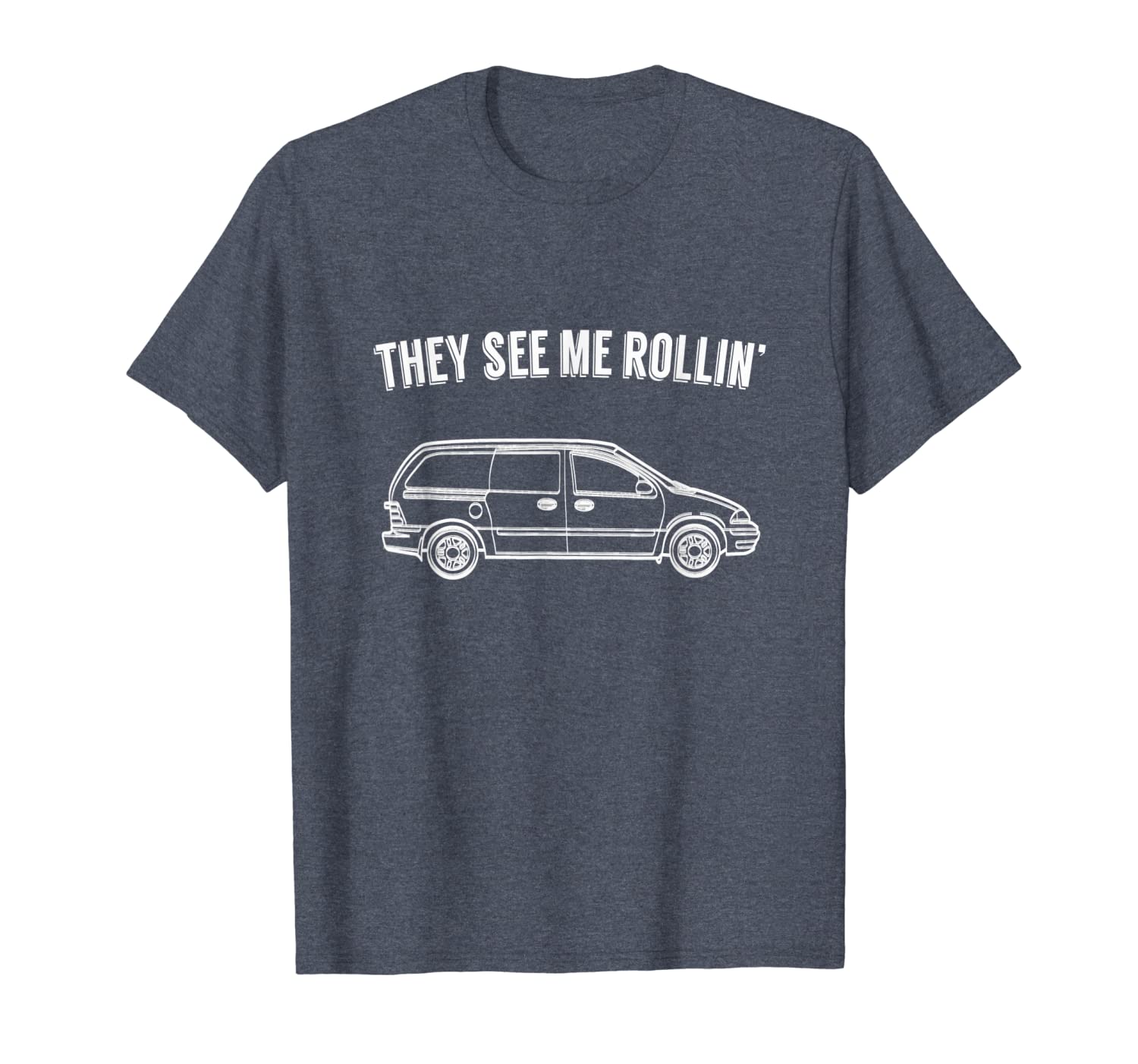 

they see me rollin' - funny minivan shirt for parents, White;black