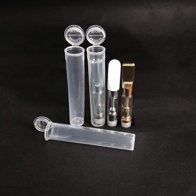 

Custom Stickers Tubes Packaging 72mm*13mm Clear Plastic Tube Childproof Pre-roll Joint Empty PP Tube E Cigarette Vapor Tubes