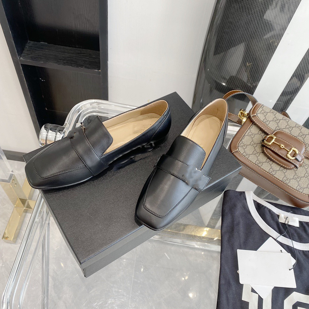 

2021 100% leather ladies sandals Pearl decoration summer luxury designer flat heels single shoes work party Mary Jane size 35-40, Box