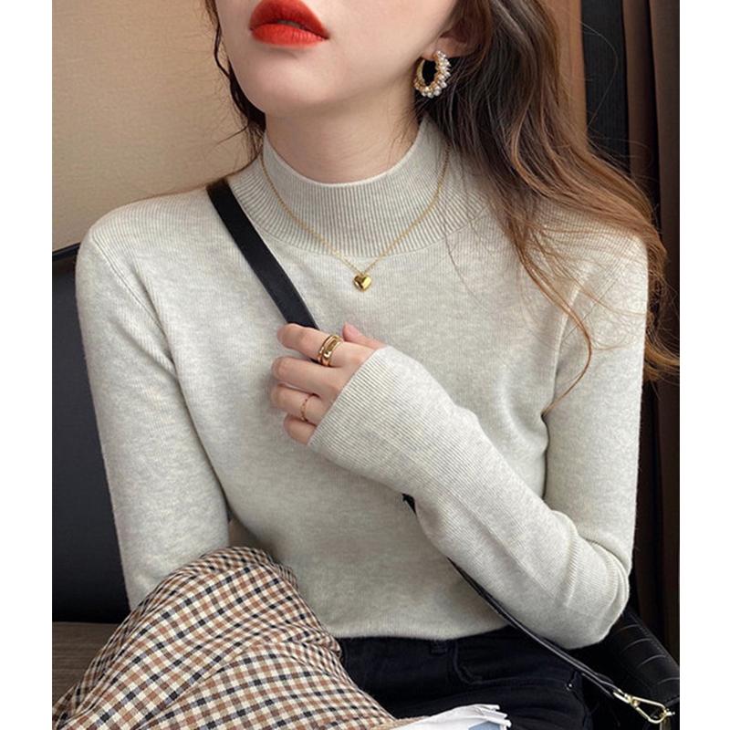

Women's Sweaters Basic Turtleneck Slim Sweater Pullover Women Autumn Winter Casual Long Sleeve For Female Chic Jumpers Top, White;black