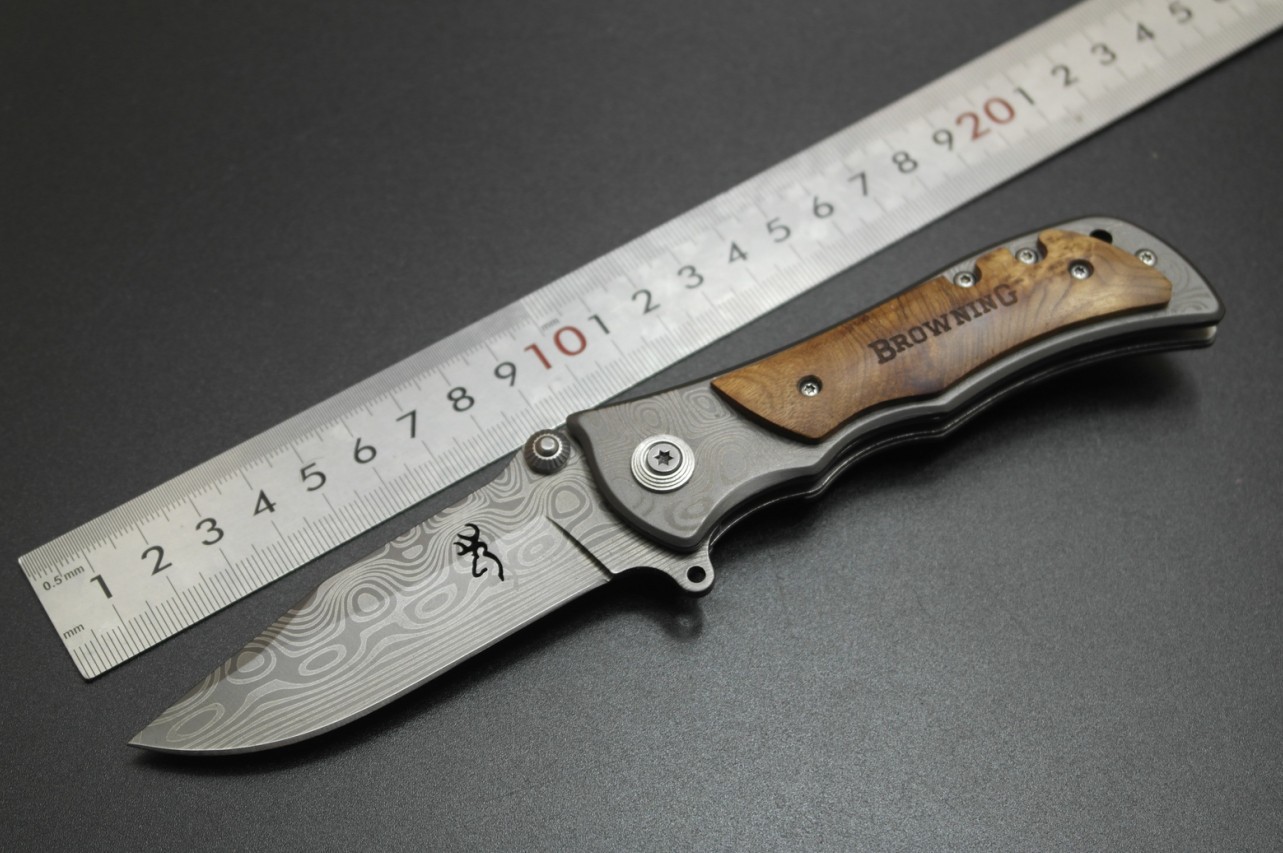 

Browning Damascus pocket knife portable portable camping folding knife security defense knife EDC tool HW128