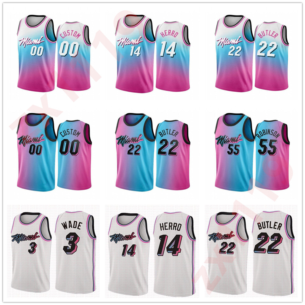 

Men Jimmy Butler Bam Adebayo Tyler Herro Duncan Robinson 2020/21 Swingman City Basketball Jersey New Uniform, Black;red