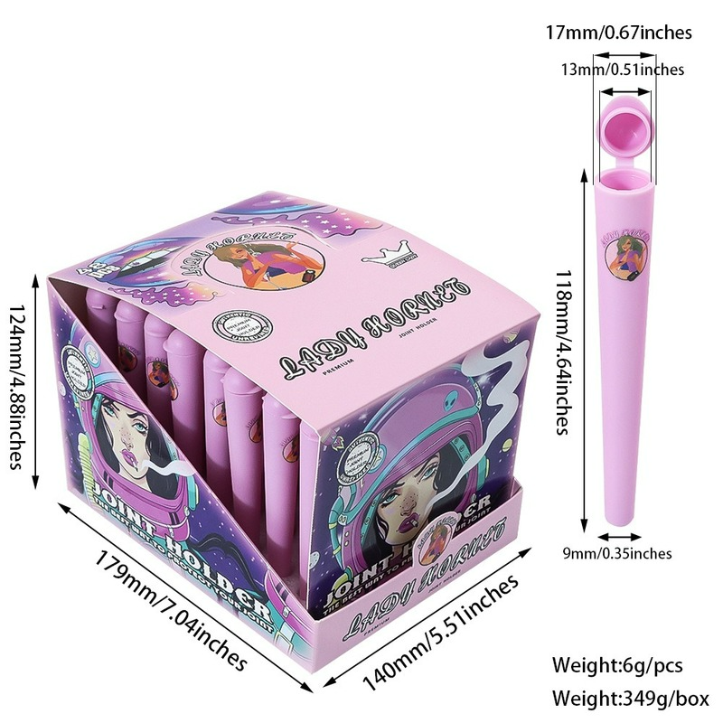 Smoking Lady hornet Pink plastic Herb Rolling Paper Maker Manual Tobacco Roller Cone Joint tubes with Doob Tube Cigarette Rolling storage Tool-image-750758854
