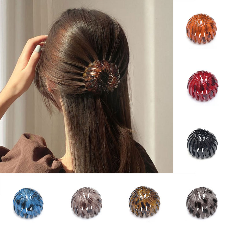 

Fashion Women Hair Bun Bird Nest Expanding Horsetail Buckle Hair Clip Female Ponytail Claw Pins Ladies Headwear Hair Accessories, Mixed color