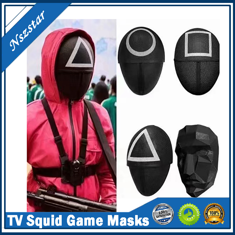 

TV Squid Game Masked Man Masks Round Squire Triangle Mask Accessories Delicate Halloween Masquerade Costume Party Props