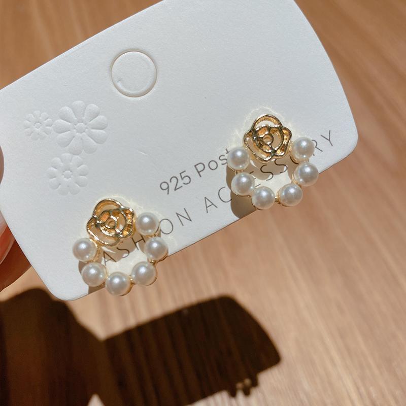

Dangle & Chandelier 2021 Vintage Japanese Korean Hoop Earrings Women Handmade Sweet Simulation Pearl Jewelry Pendant Gift Earrring
