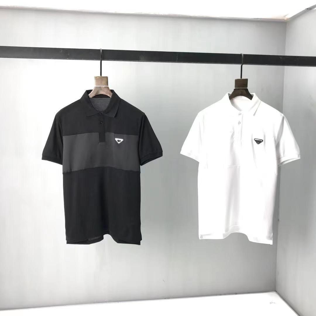 

2021 spring round neck short sleeve cotton fabric printing embroidery European large size black and White Multi Color 0y7 Men's Plus Tees & Polos 7h69